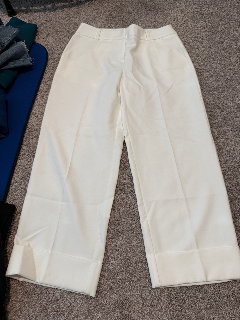 Jones New York White Wide-Leg Trousers